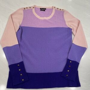 Massimo Dutti 100% Cashmere Pink and Purple Sweater with  Button Details